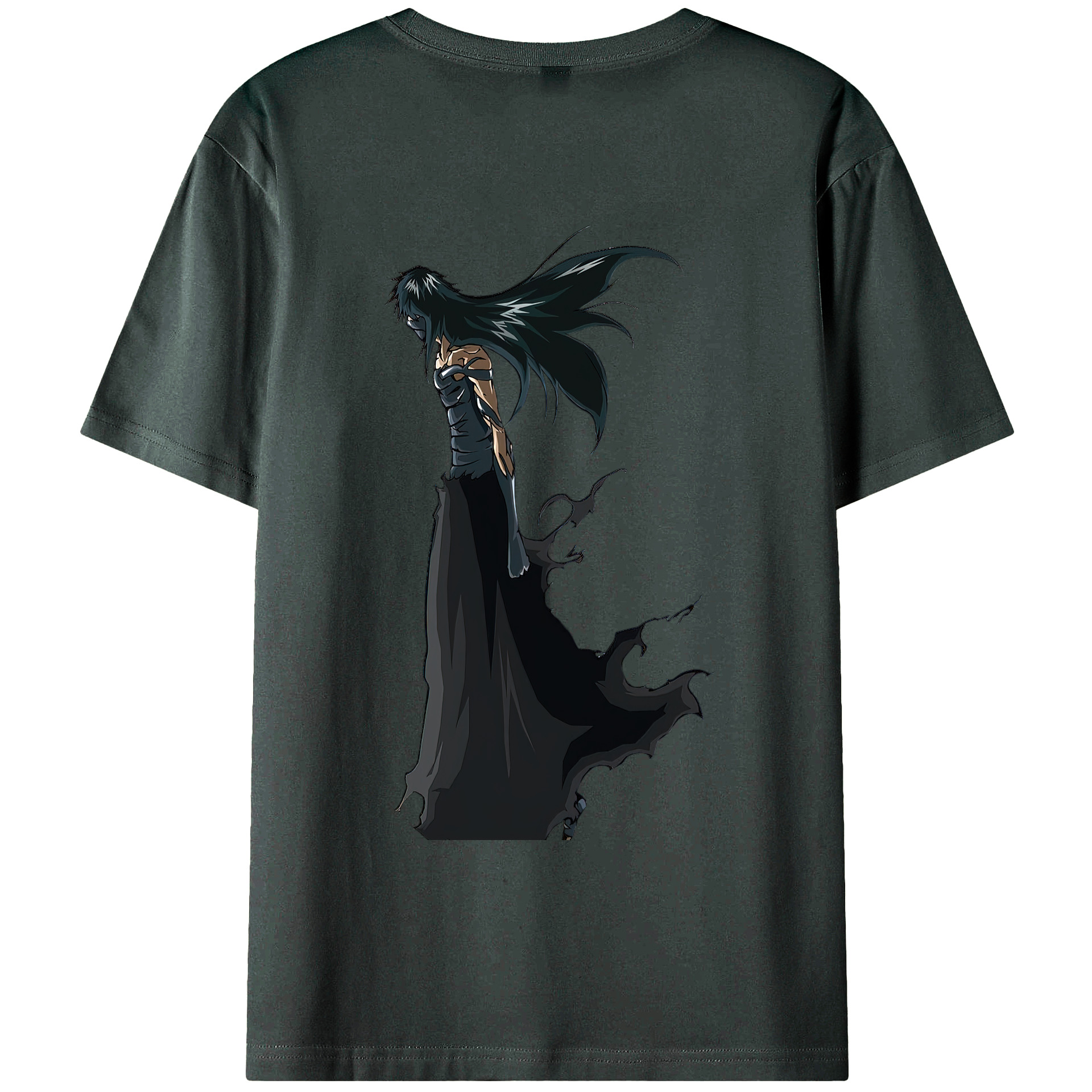 （画像用） ブリーチ 黒崎一護（くろさき いちご）BLEACH Kurosaki Ichigo 綿100％ メンズ半袖Tシャツ（バックプリント） 通気性